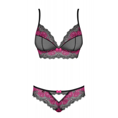 Abbildung von Obsessive Tulia 2 teiliges Bh set Schwarz/rosa