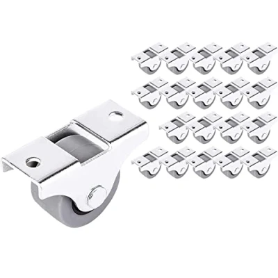 Abbildung von SKIR&#039;CO (20 Stück) Kleine 25mm Möbelrollen Gummirollen Non Swivel Bockrollen Oneway Direction (20)