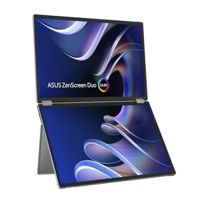 Abbildung von ASUS ZenScreen OLED MQ149CD Dual 14 Zoll tragbarer USB Monitor 21 Arbeitsbereich, 100% DCI P3, WUXGA 1920x1200, 16:10, 1ms, DisplayHDR 400 TB Typ C USB, Mini HDMI, 360 Scharnier, glänzend