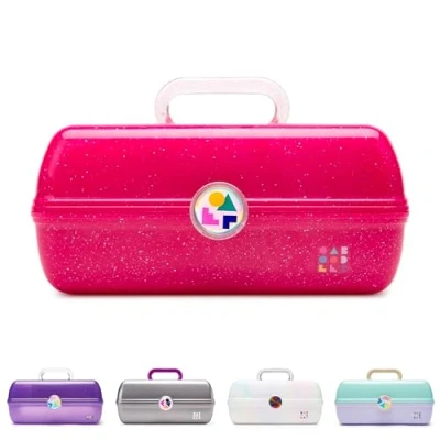 Abbildung von Caboodles On The Go Girl Shooting Star Kosmetik Organizer, Make up &amp; Accessoire Tasche, Deep Pink Sparkle
