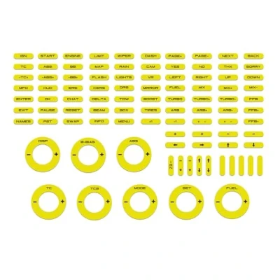 Abbildung von Simoni Racing SRS10 Gelb Fluoreszierende Aufkleber für Lenkrad von Fahr Simulatoren, Schalterpaneele, PVC