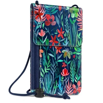 Abbildung von Fintie Brustbeutel, Reisepass Tasche RFID Blockierung Reisegeldbeutel Umhängebeutel Handytasche aus Premium Kunstleder für Herren Damen Kinder Jungen Mädchen, Dschungelnacht