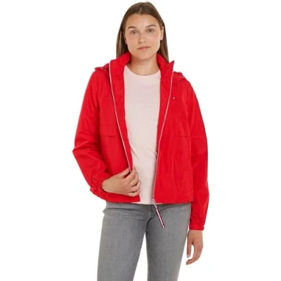 Abbildung von Tommy Hilfiger Damen Jacke Windbreaker Übergangsjacke, Rot (Fierce Red), XL