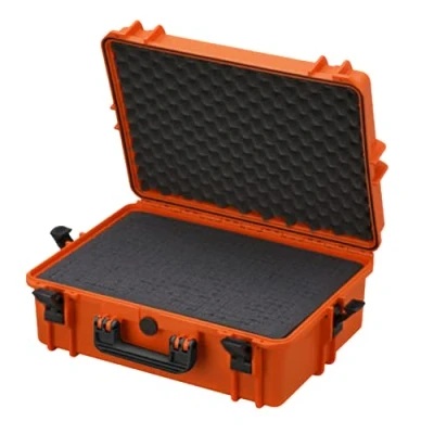 Abbildung von TomCase wasserdichter Outdoor Case 56x43x22 cm mit Rasterschaumstoff/Würfelschaumstoff; IP67 Transportkoffer (Orange)