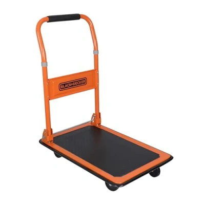 Abbildung von BLACK+DECKER BXWT H303 Plattformwagen Transportwagen Max. 80KG Klappbarer Handwagen 60 x 40 80,5 cm Transporter mit Griff Leicht zu Verstauen Stahl