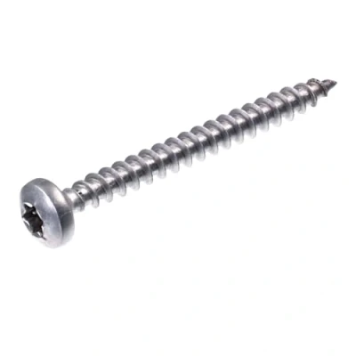 Abbildung von SECCARO Spanplattenschraube Halbrundkopf 6 x 60 mm, Edelstahl V2A VA A2, Holzschraube mit Vollgewinde, TX/Innensechsrund, 100 Stück