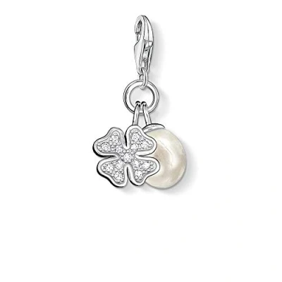 Abbildung von Thomas Sabo Damen Charm Anhänger Kleeblatt mit Perle Club 925 Sterling Silber 0831 167 14