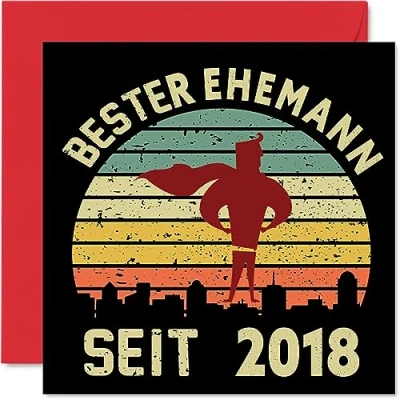 Abbildung von 6. Karte Hochzeitstag Jahrestag für Ehemann Bester Alles Gute zum Hochzeits Jubiläum Karten den Partner, 145mm x Grußkarten Sechste Zucker Jahrestage