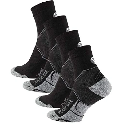 Abbildung von STARK SOUL Quarter Performance Sportsocken, Funktionssocken für Damen &amp; Herren (2 Paar), Laufen, Joggen, Radsport, Fitness, Triathlon, Wandern, Schwarz, 43 46