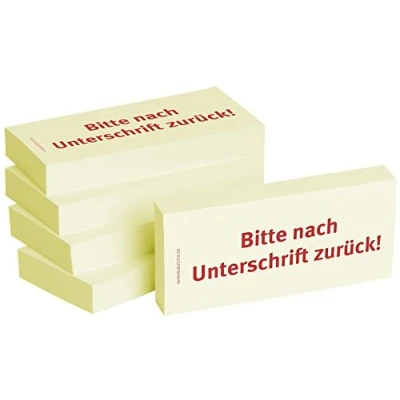 Abbildung von BIZSTIX Business Haftnotizen &quot;Bitte nach Unterschrift zurück!&quot; , 5 Stück