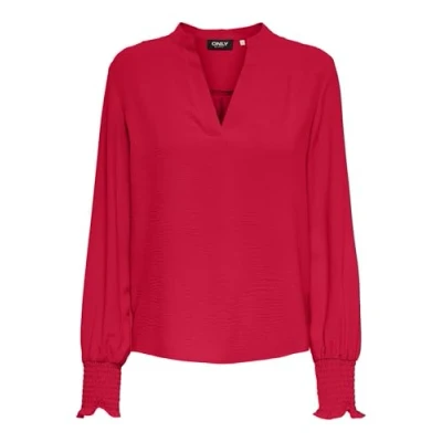Abbildung von ONLY Blusenshirt »ONLMETTE V NECK LS SMOCK TOP NOOS WVN«