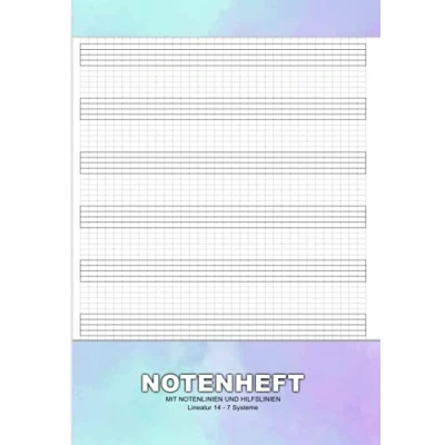 Abbildung von Notenheft MIT Notenlinien Und Hilfslinien: A4 Für Das Gleichmäßige Schreiben Lernen Von Noten 28 Seitiges Notenlinienheft Hilfslinien ... Mattes Pastellfarbendes Buchcover