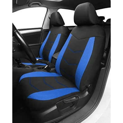Abbildung von TOYOUN Universal Autositzbezüge für Vordersitze Sitzbezüge Auto Atmungsaktiv Sitzschoner Schonbezug Autositz Vorne 2er Set Autozubehör, Blau