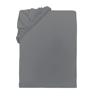 Abbildung von TOM TAILOR Jersey Spannbettlaken, ca. 180 200x200 cm, 100% Baumwolle/Jersey, Mit Rundum Gummizug, UNI, Grau (Moody Grey)