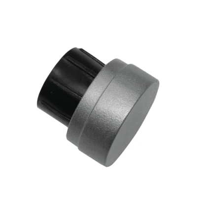 Abbildung von GARDINIA Endkappen für Gardinenstangen mit Ø 25 mm, Serie Industrial Home, Metall/Kunststoff, Farbe Silber