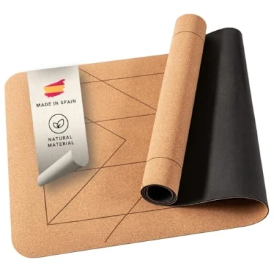 Abbildung von LOTUSCRAFTS® Yogamatte aus Kork und Naturkautschuk ARISE CORK, rutschfest mit Sweat Proof Oberfläche, Yoga Matte ideal für Hot Yoga, Yogamatten 100% nachhaltige Materialien, Mat
