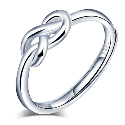 Abbildung von Yumilok Damen Ringe Einstellbar Öffnen Knote Ring Knoten Unendlich Twisted Trend Partnerringe Fingerring Vertrauensring 925 Sterling Silber für Frauen Mädchen