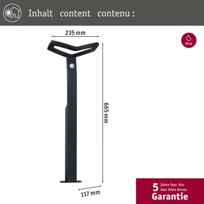 Abbildung von Paulmann Smart Sensor Wegeleuchte Alara, RGBW anthrazit IP44
