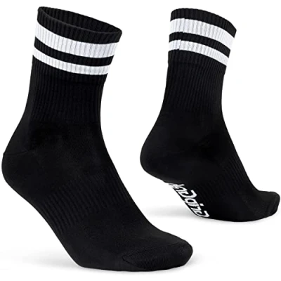 Abbildung von GripGrab Original Stripes Crew Style 70er Retro Sommer Fahrradsocken Gestreifte Radsport Socken Coole Fahrrad Strümpfe
