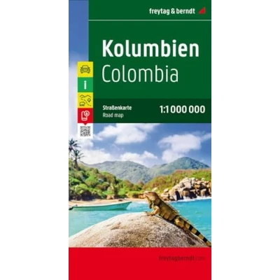 Abbildung von Kolumbien, Autokarte 1:1 Mio.: Touristische Informationen, Entfernungen in km, Nationalparks