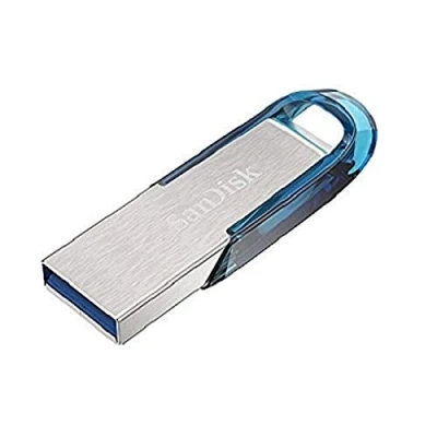 Abbildung von SanDisk Ultra Flair USB 3.0 Flash Laufwerk 64 GB (Rescue Pro Software, Passwortschutz, robust, schlankes Metallgehäuse, 150 MB/s Übertragungsgeschwindigkeit) Blau