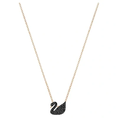 Abbildung von Swarovski Iconic SWAN Pendant Halskette, Damen, Größe: One Size, Jet
