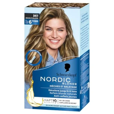Abbildung von Schwarzkopf Nordic Blonde M1 Strahlende Dochte Permanente Farbe hellt bis zu 6 Töne auf mit aktivierendem Öl&amp;OmegaPlex
