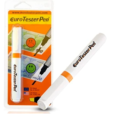 Abbildung von EURO TESTER PEN XL Professioneller Geldscheinprüfer Fake Geld, Geldprüfstift für Euro, Dollar, britische Pfund und die wichtigsten internationalen Währungen, Original Made in Italy
