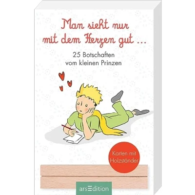 Abbildung von Man sieht nur mit dem Herzen gut. 25 Botschaften vom kleinen Prinzen: Karten Holzständer Liebevolle Grußkarten, die glücklich machen
