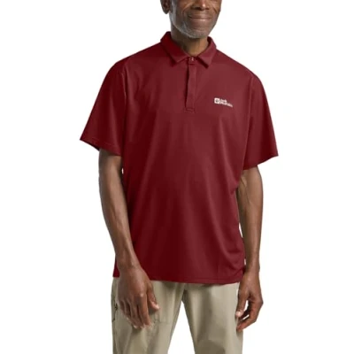 Abbildung von Jack Wolfskin Delgami Poloshirt, Herren, Größe: Large, Deep ruby
