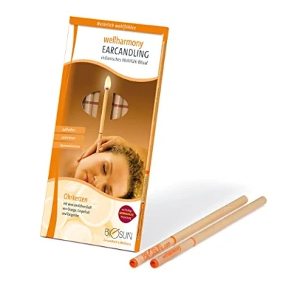 Abbildung von 10 Stück (5 Paar) BIOSUN wellharmony Ohrkerzen / Ohrenkerzen Mit Sicherheits Filter. Sinnlicher Duft Von Orange, Grapefruit Und Tangerine