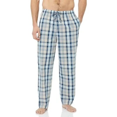 Abbildung von Amazon Essentials Herren Gewebte Straight Fit Pyjamahose Mit Taschen, Blau Hellorange Madras Plaid, M