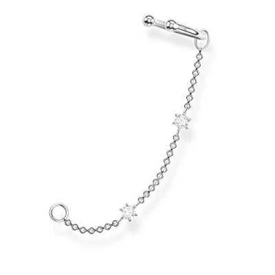 Abbildung von Thomas Sabo Einzel Ohrklemme weiße Steine Silber 925 Sterling EC0021 051 14