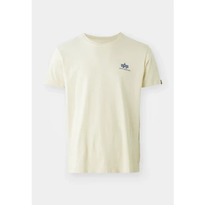 Abbildung von Alpha Industries Small LOGO Tshirt basic, Herren, Größe: Small, Vintage white