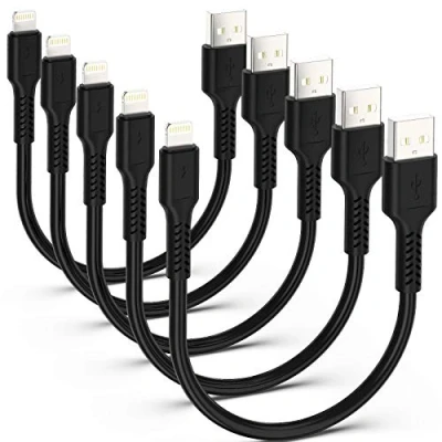 Abbildung von ADILIFT Ladekabel für iPhone, kurz, 5 Stück, 20 cm, Lightning Datenkabel, USB Schnellladekabel, kompatibel mit iPhone 11 Pro Max XS X XR 8 7 6S 6 plus SE iPad, Schwarz