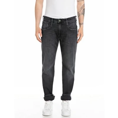 Abbildung von Replay Anbass Pants Jeans Relaxed Fit, Herren, Größe: 34x34, Black delavè