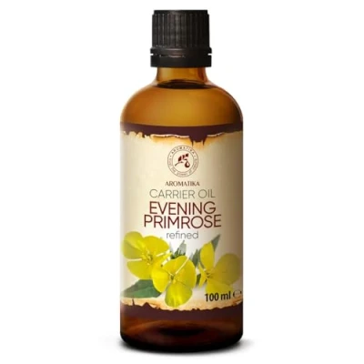 Abbildung von Nachtkerzenöl 100ml Oenothera Biennis Oil Kaltgepresst &amp; Raffiniert Rein Natürlich Besten Pflege für Gesicht Körper Massage Wellness Kosmetik Glasflasche