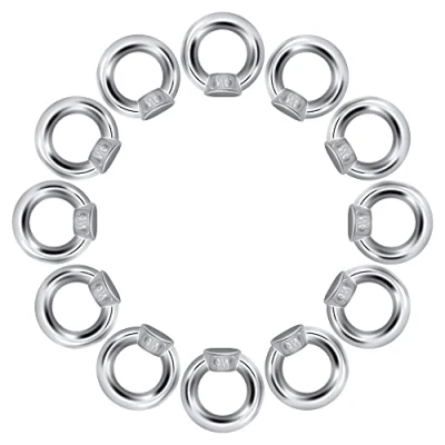 Abbildung von QIMEI SHOP Ringmutter M6 Augenmutter 304 Edelstahl Ösenmutter Ringösen Hardware Ringförmige zum Heben Zubehör 12 Stück