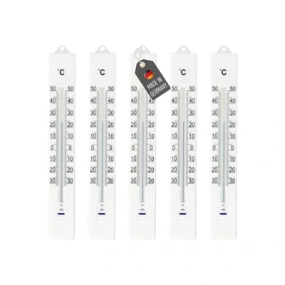 Abbildung von Lantelme 5er Set Analog Thermometer Vielseitiger Temperaturmesser für Innen &amp; Außen, Ideal als Zimmer , Garten oder Küchenthermometer, wetterfest