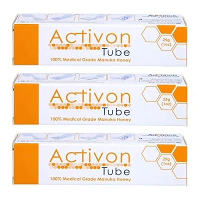 Abbildung von Activon Manuka Honig zur Wundanwendung Bundle 3 x 25 g