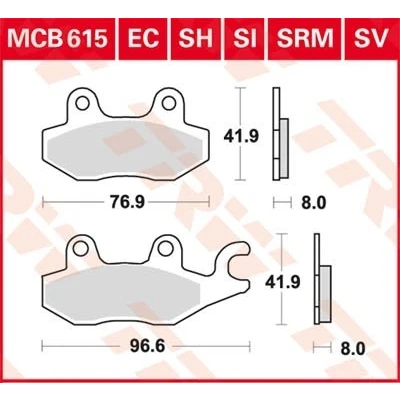 Abbildung von TRW Sinter Street MCB615SV Bremsbelagsatz