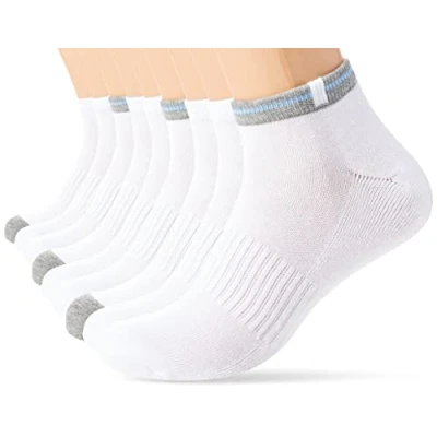 Abbildung von Nur Der Herren 9er Pack Sneaker Sport Aus Atmungsaktiver Baumwolle Kurze Sportsocken Mit Gepolsterter Sohle Socken, Weiß, 43 46 EU