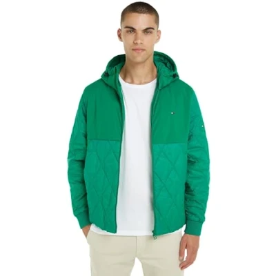 Abbildung von Tommy Hilfiger Herren Jacke Cl Mix Hooded Jacket Übergangsjacke, Grün (Olympic Green), M