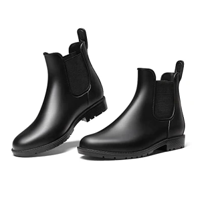 Abbildung von DREAM PAIRS Stiefel Damen Gummistiefel Halbhoch Chelsea Boots,Size 37,Schwarz E,SDRB2201W E