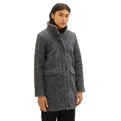 Abbildung von TOM Tailor Denim Boucle Kurzmantel, Damen, Größe: XL, Shale grey melange