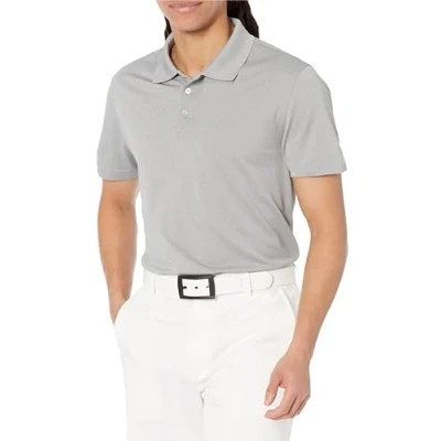 Abbildung von Amazon Essentials Herren Golf Poloshirt, Schnell Trocknend, Schmale Passform, Hellgrau Meliert, XL