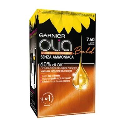 Abbildung von Permanente Coloration und Abfärbung von Garnier Olia 7.4 intensives Kupfer