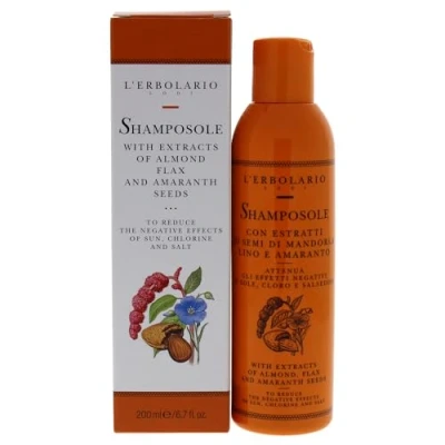 Abbildung von L&#039;Erbolario ShampoSole, Mildes Shampoo für Alle Haartypen, Repair mit Mandelsamenextrakten, Entfernt Salz, Sand und Chlor, Größe: 200 ml