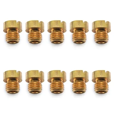 Abbildung von Easyboost 10 Düsen 6mm für Vergaser Dell&#039;Orto PHBN PHVA 12 und 17,5 Größe 100 102 105 108 110 112 115 118 120 122 Roller Motorrad 50 Schaltmoped Vergaserdüsen Satz Hauptdüsen Set