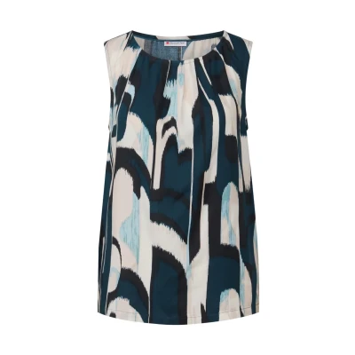 Abbildung von STREET ONE Damen 3411854 Blusentop mit Raffung, Tide Blue, 44